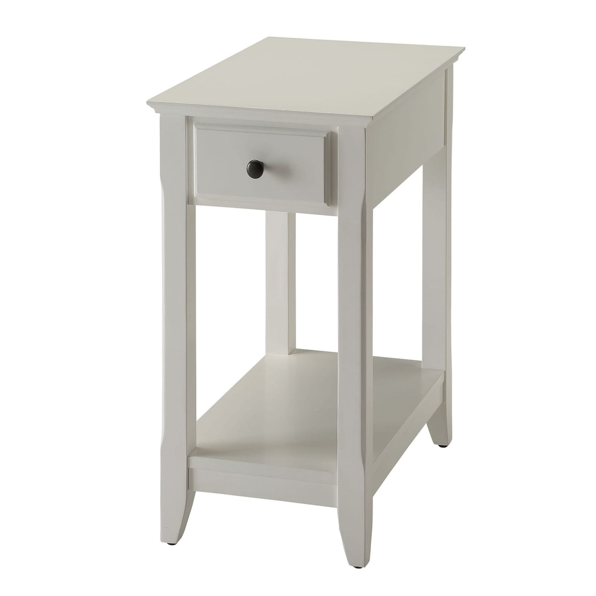 White Accent Table with Bottom Shelf - Storage & Style