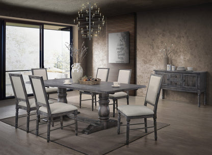 Gray Dining Table Set 7 Pieces - Modern Style