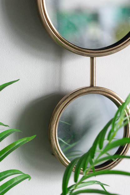 Gold Iron Bathroom Mirror - 11x28.5 Inch Wall Decor
