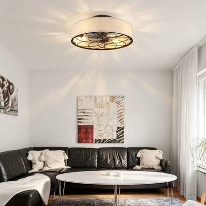 20 Inch Black Farmhouse Ceiling Fan with Lights - Remote Control