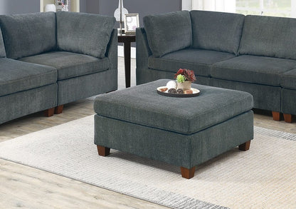 Gray Chenille Modular Sectional Sofa 7pc Set - Modern Living Room Furniture