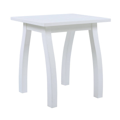White Acacia Wood End Table - Outdoor Patio Table