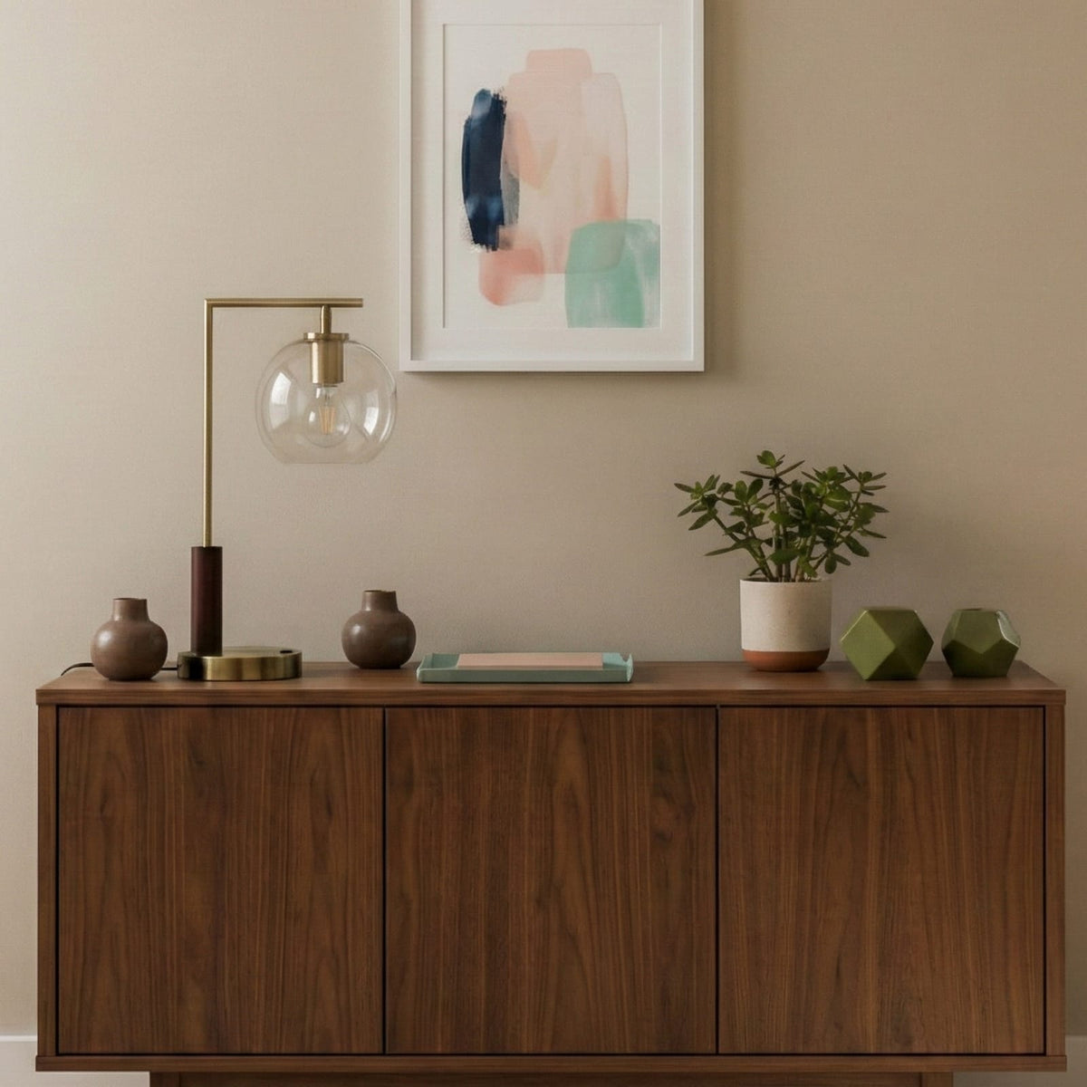 Gold Metal Table & Floor Lamp - Living Room Bedroom