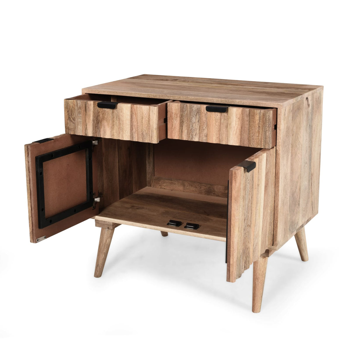 3-4 Drawer Mango Wood Cabinet - Natural Finish