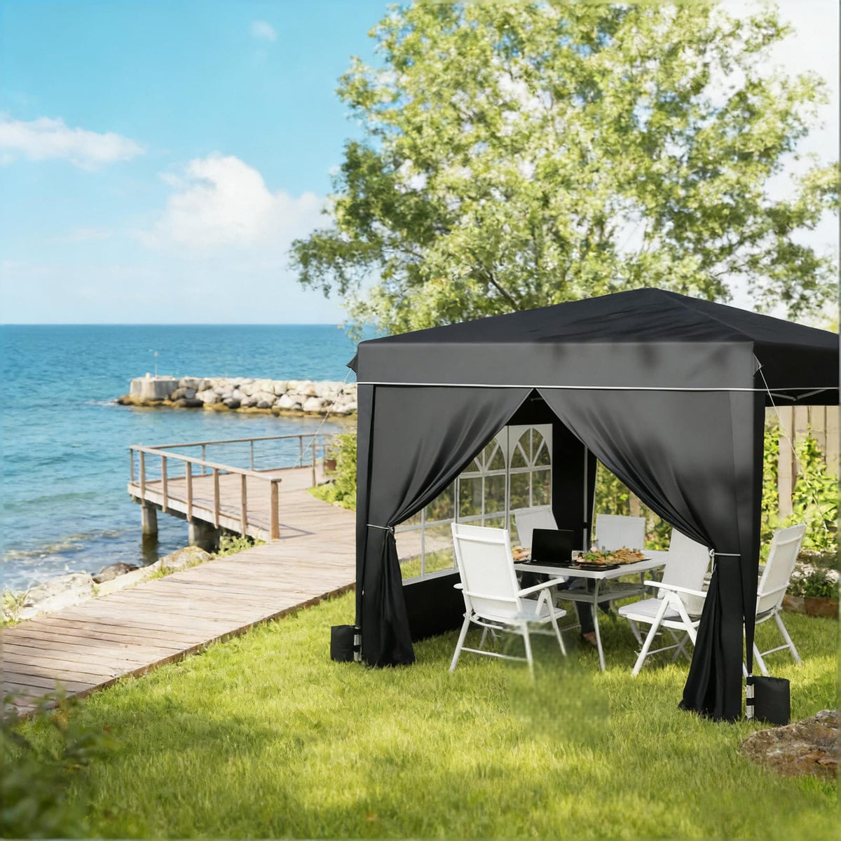 10x10 Pop Up Canopy Tent for Poolside or Garden Shade