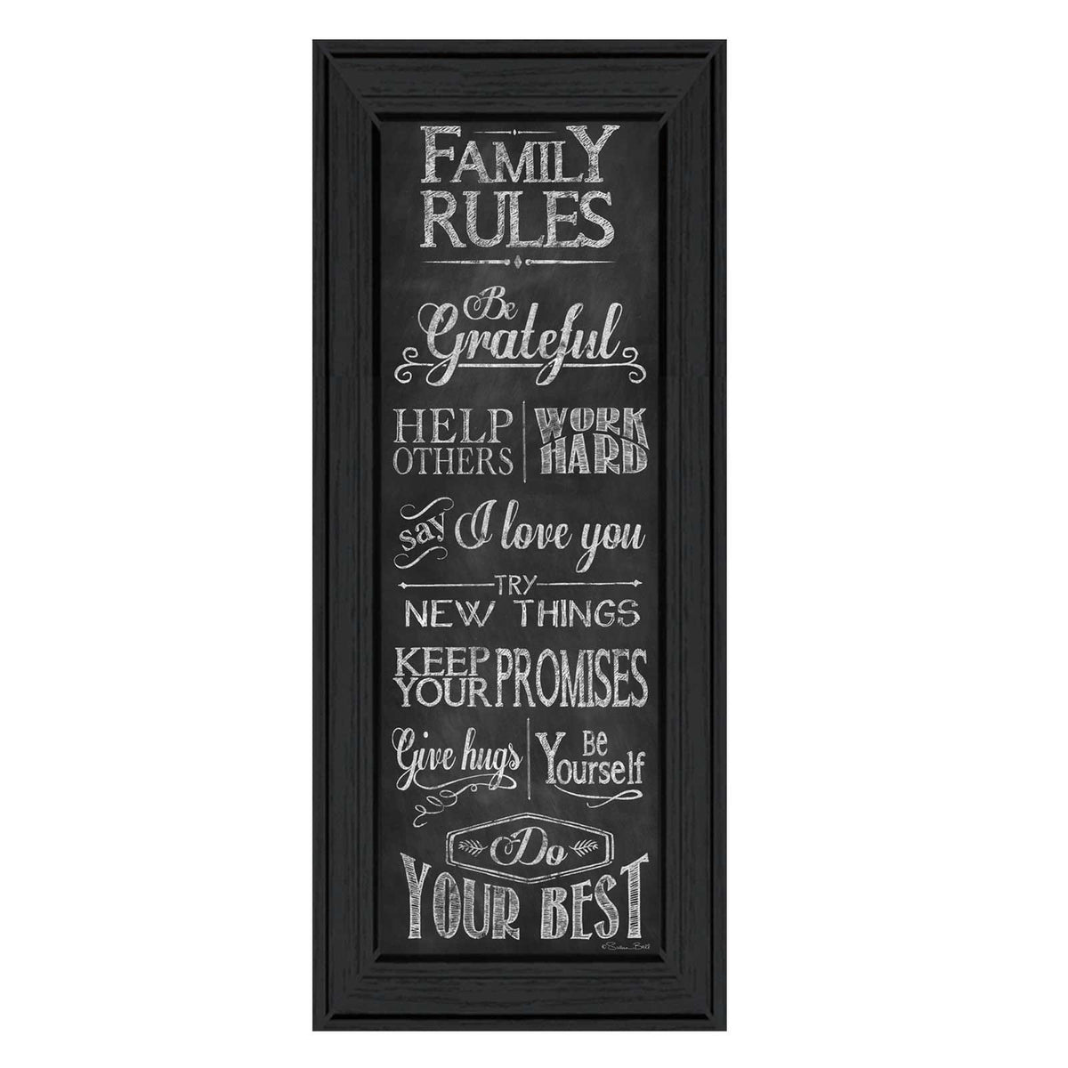Susan Ball Family Rules Wall Art - Framed Poster