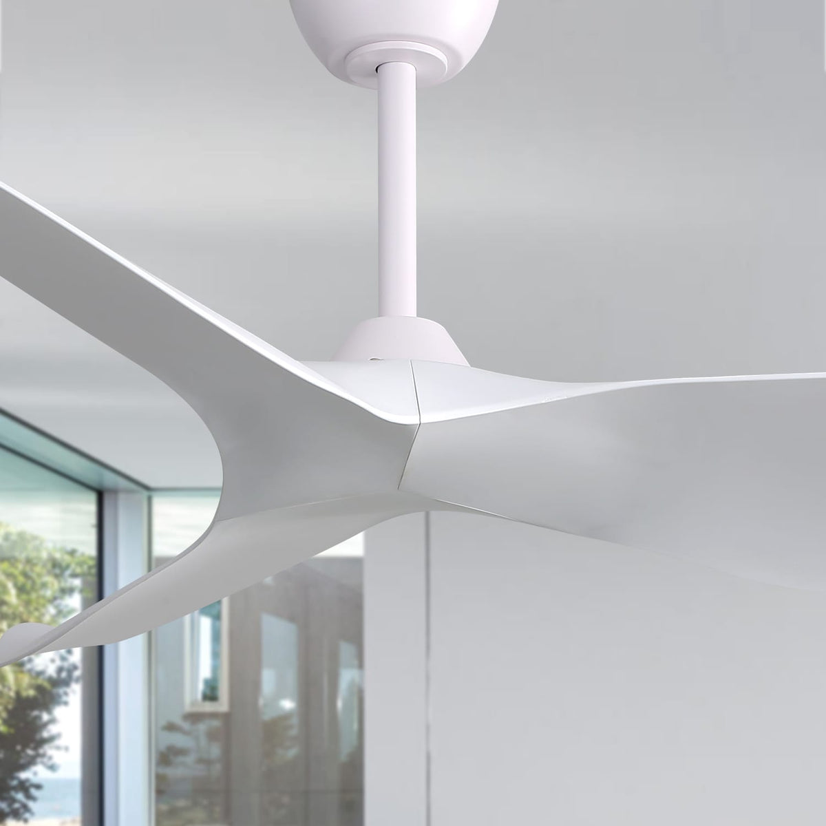 52 Inch White Ceiling Fan with Remote Control