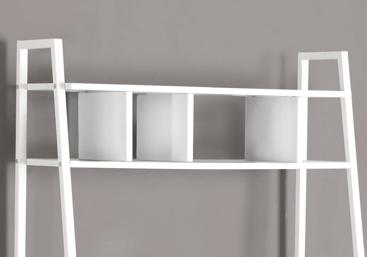 White Computer Desk with Storage Shelves - 32" L
