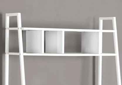 White Computer Desk with Storage Shelves - 32" L