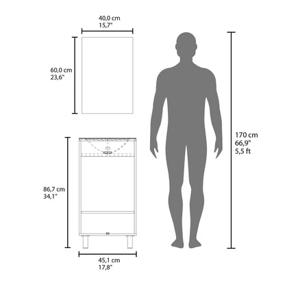 Modern White Wall Mounted Bathroom Cabinet with 2 Doors