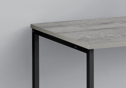 Modern Industrial Desk with Black Legs, Grey Particle Board Finish for Home Office