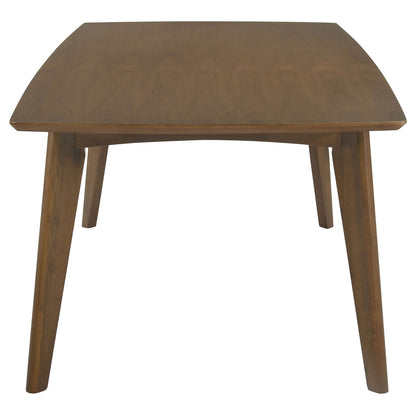 Dark Walnut Mid-Century Dining Table - Seats 6