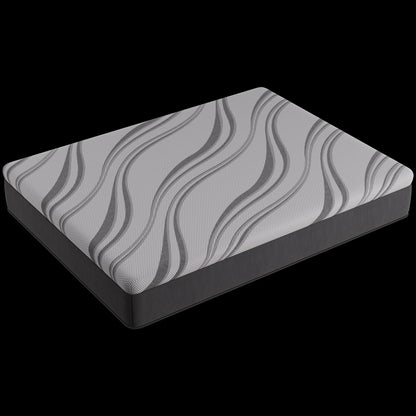 King Memory Foam Mattress in Gray with Cooling Gel Layers for Bedroom