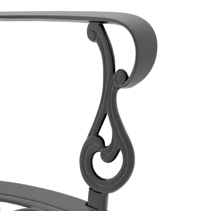 Black Aluminum Patio Dining Set 4 Chairs