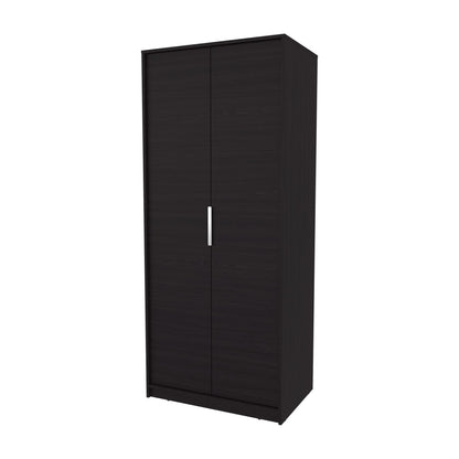 Wenge 2-Door Wardrobe with Shelves - Bedroom Storage