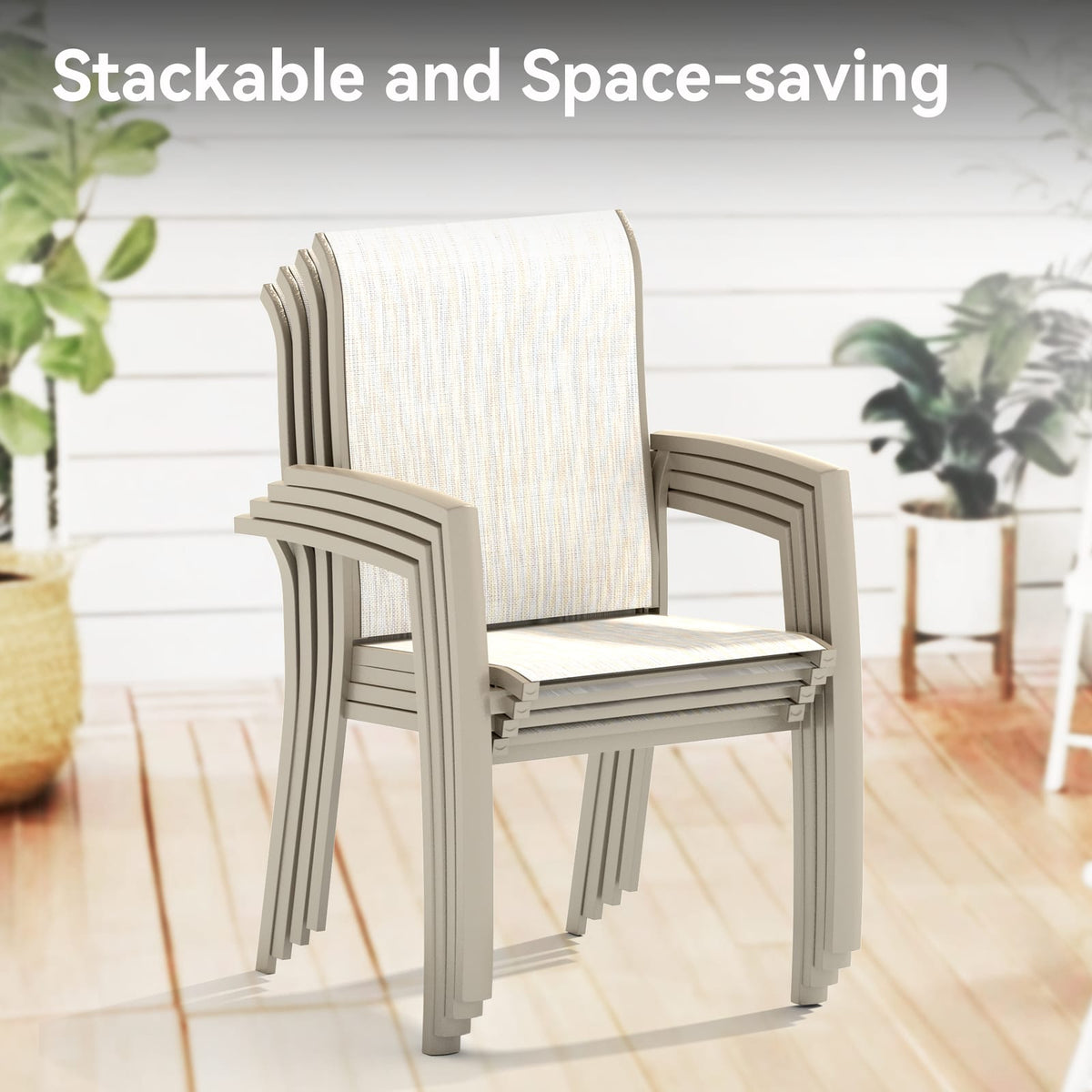 4-Person Sandstone Patio Dining Set Outdoor Table & Chairs