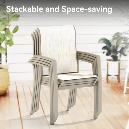 4-Person Sandstone Patio Dining Set Outdoor Table & Chairs