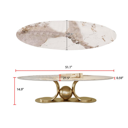 Gold Metal Coffee Table - Modern Design for Living Room
