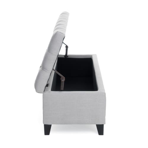 Light Gray Fabric Storage Ottoman - 51" W