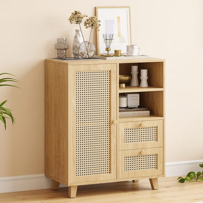 Natural Engineered Wood Buffet Cabinet - 15"W x 27.5"D x 33.8"H