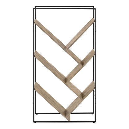 Taupe Metal 5-Tier Bookshelf - 60" Tall for Living Room