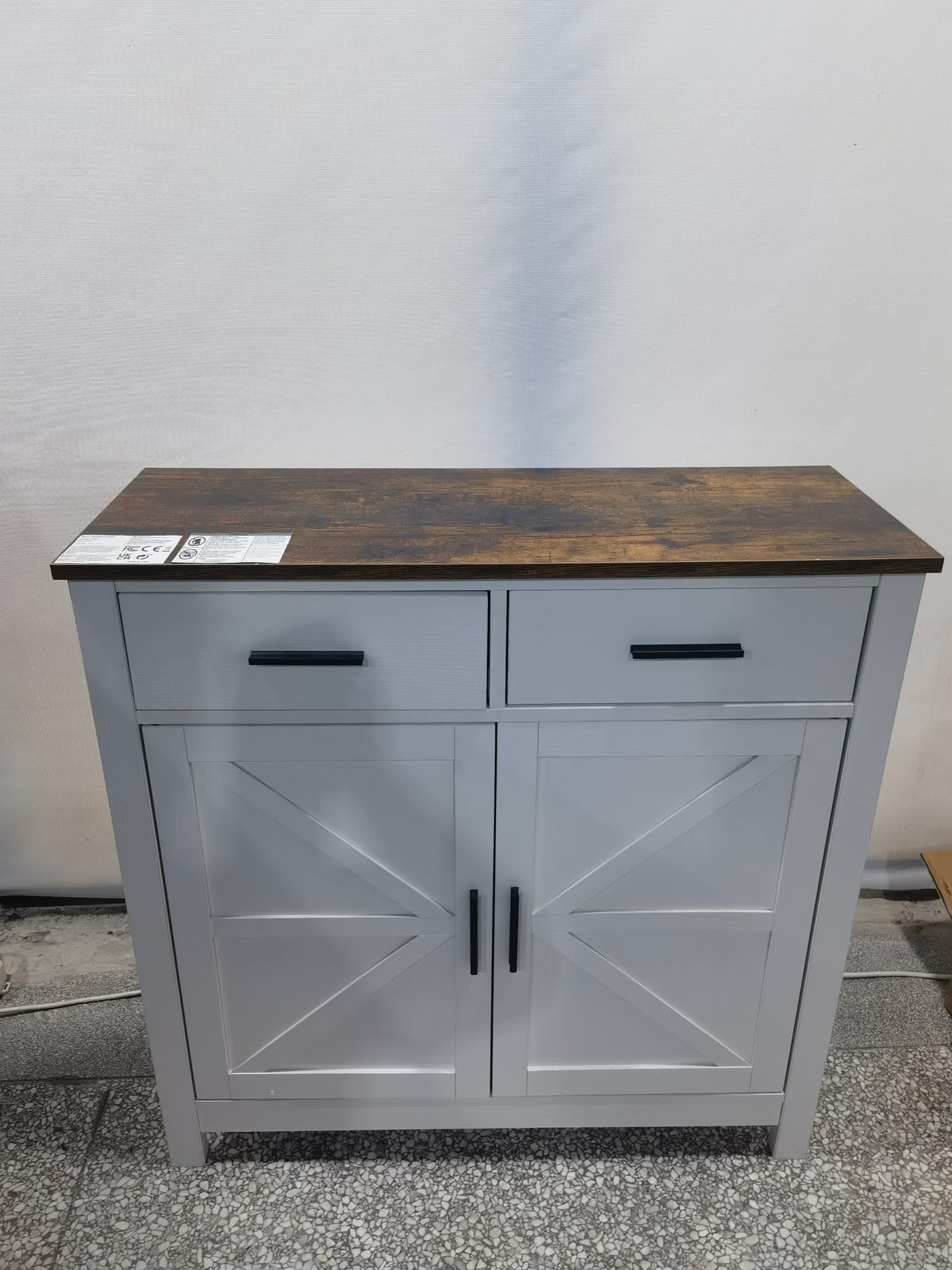Black Particle Board Buffet Cabinet for Kitchen Dining Room Storage for Living Room