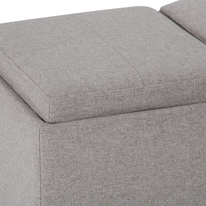 Gray Storage Ottoman - 42" Wide with Hidden Compartment