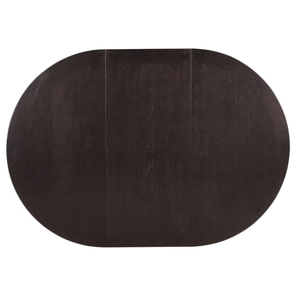 Espresso Oval Dining Table in Solid Wood+MDF for Modern Kitchen Storage