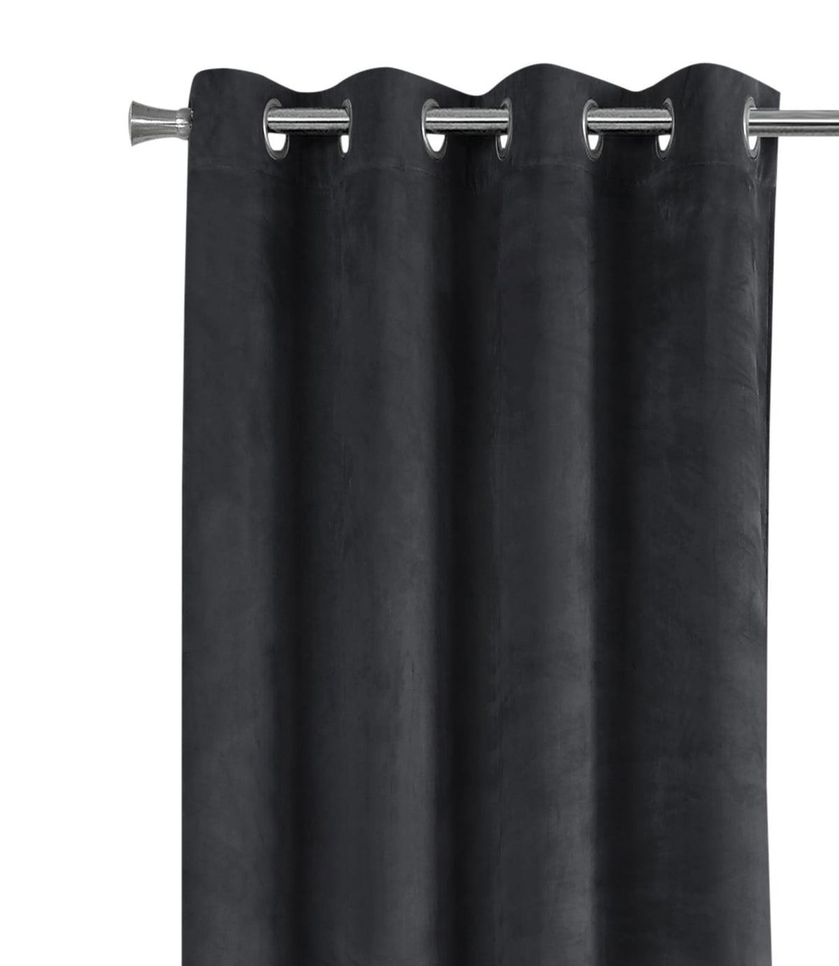 Grey Velvet Room Darkening Curtain Panels for Bedroom or Guest Room