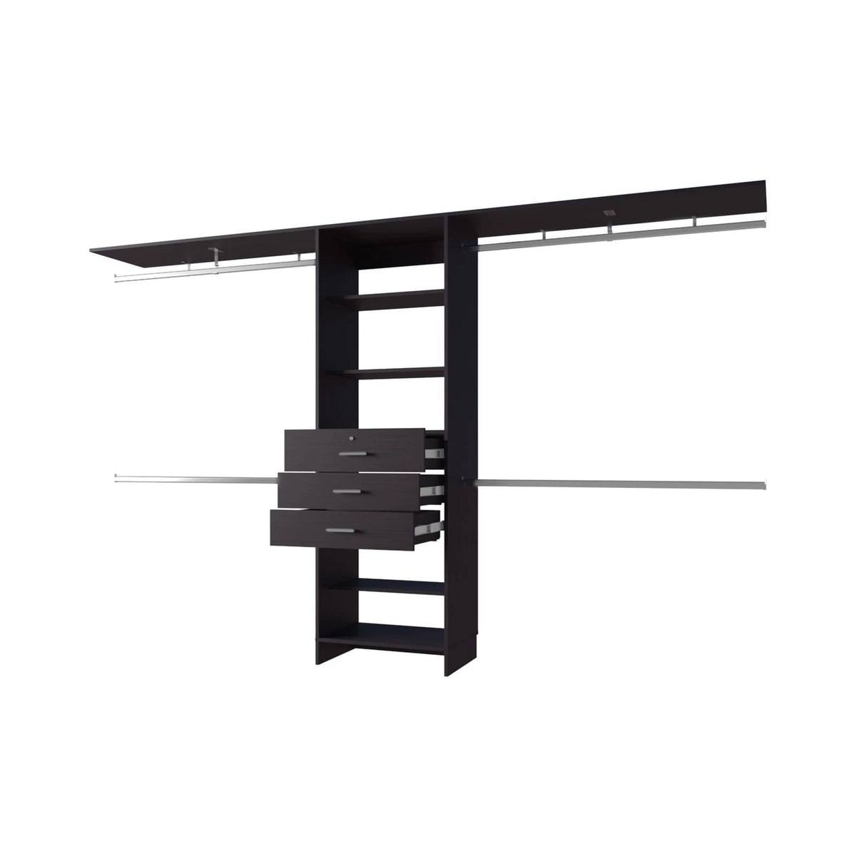 Wengue Modular Closet Organizer System - Dark Brown
