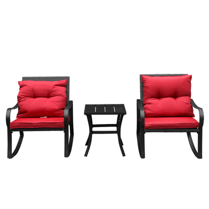 Red Metal Patio Rocking Seating Group - 2 Person Set