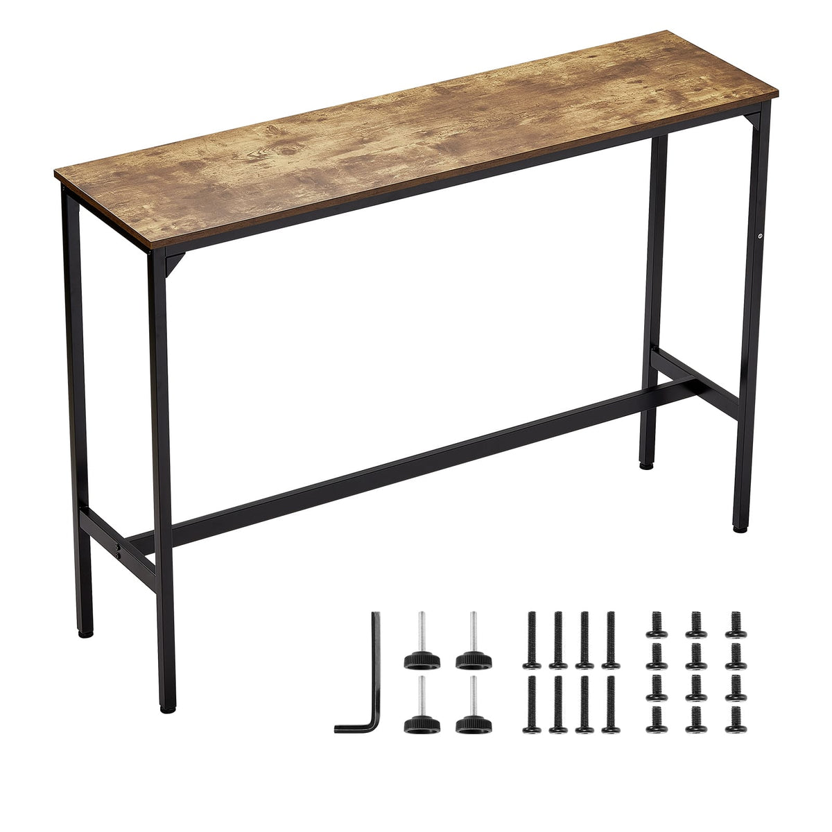 Black Iron Bar Table Height Pub Table - 59" x 18.5" for Living Room
