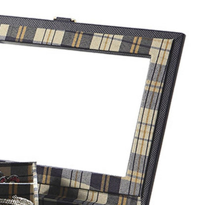 Black Wood Jewelry Case with Watch Storage for Bedroom