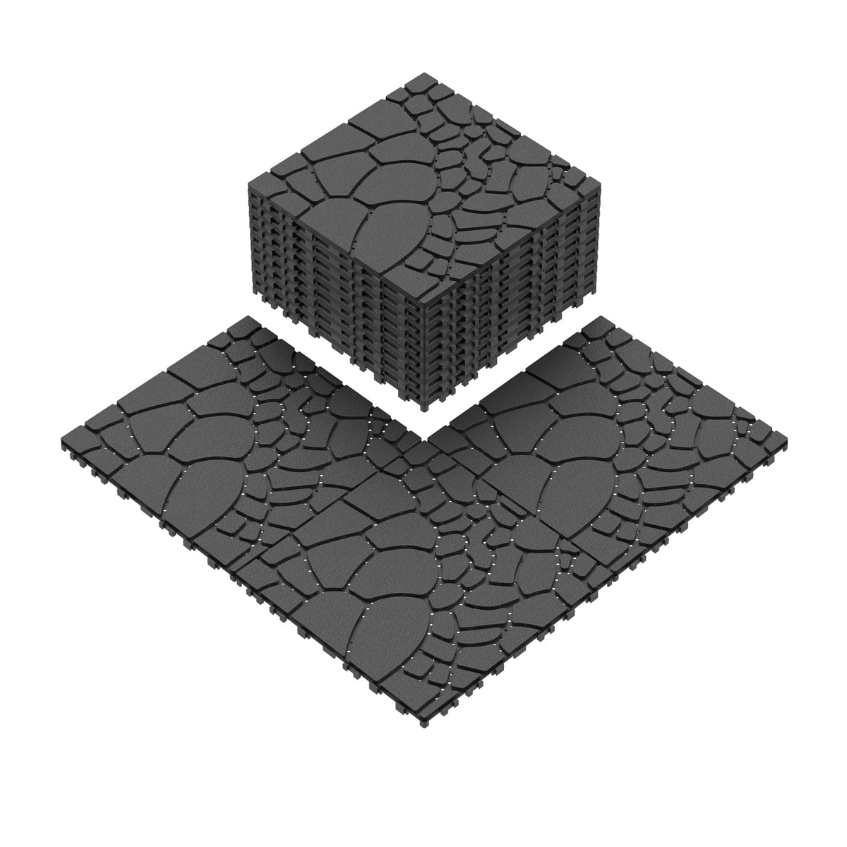 Grey Polypropylene Interlocking Deck Tiles for Poolside and Garden
