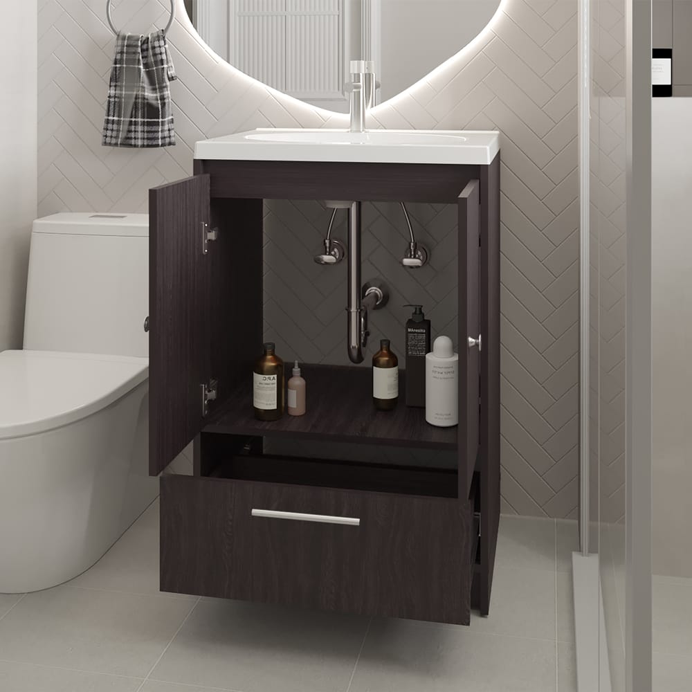Black Bathroom Vanity - Merida Madison 60 Kronos
