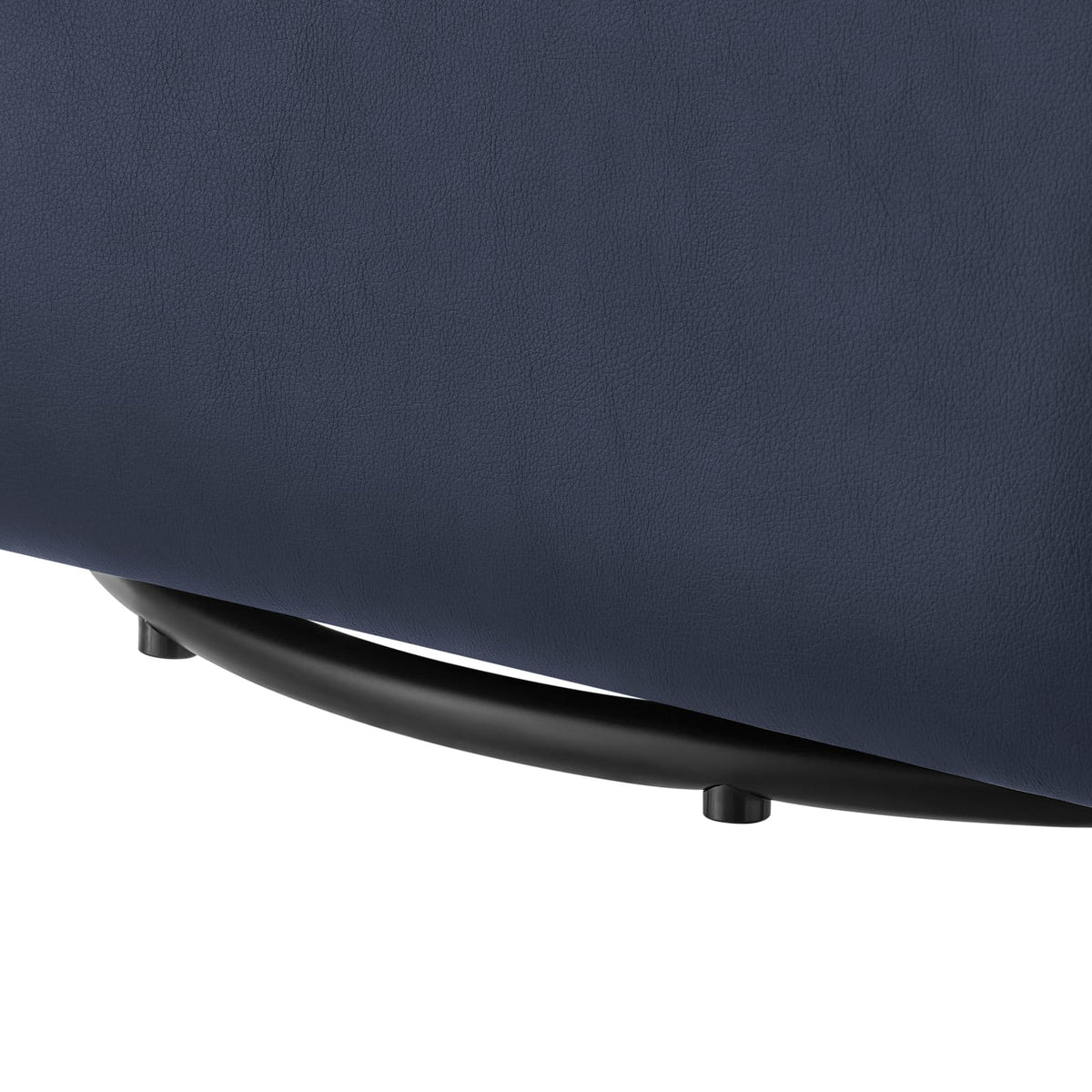 Blue Faux Leather Swivel Barrel Chair for Living Room Accent Seating