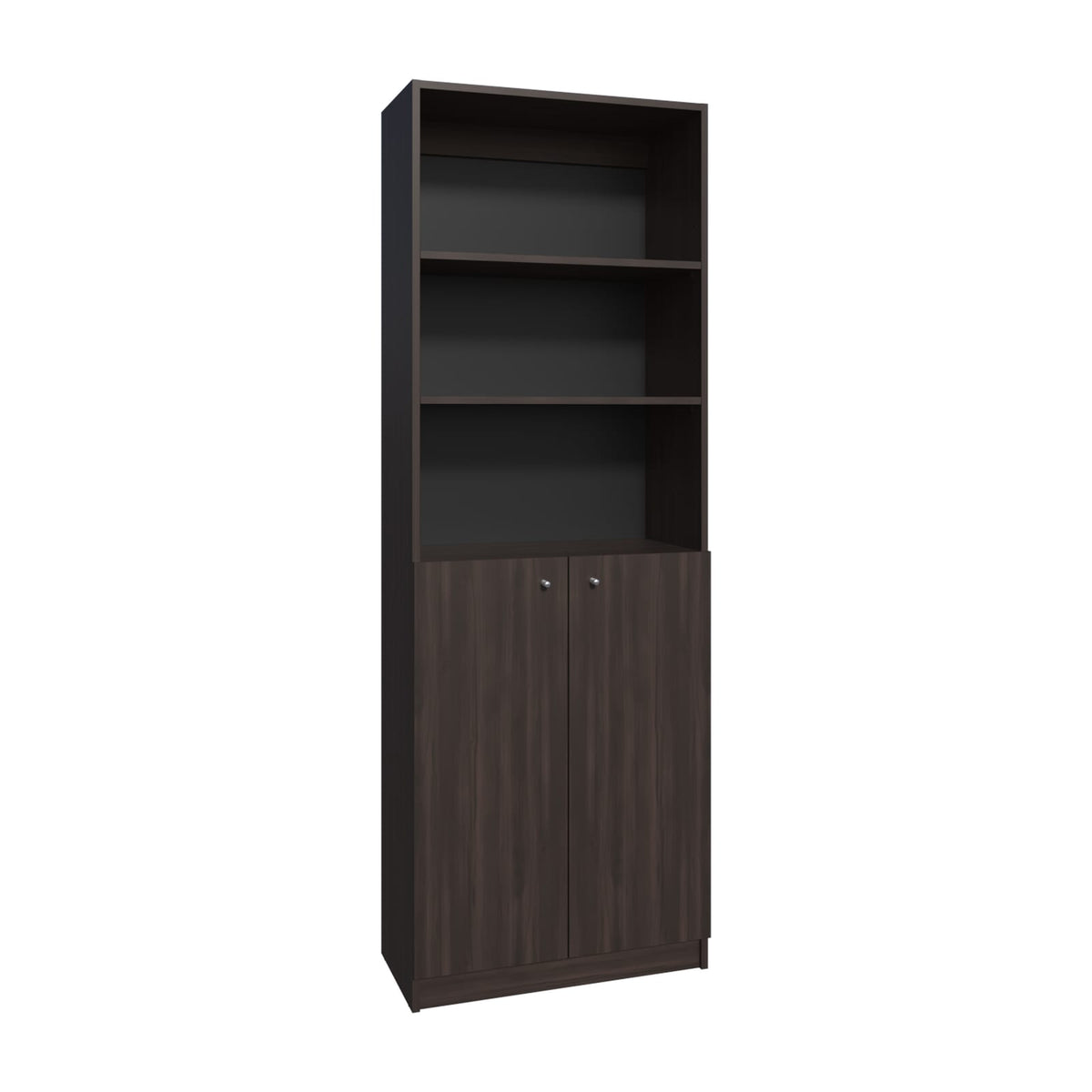 Multicolor 2 Door Bookcase with 5 Shelves MDF Display Unit