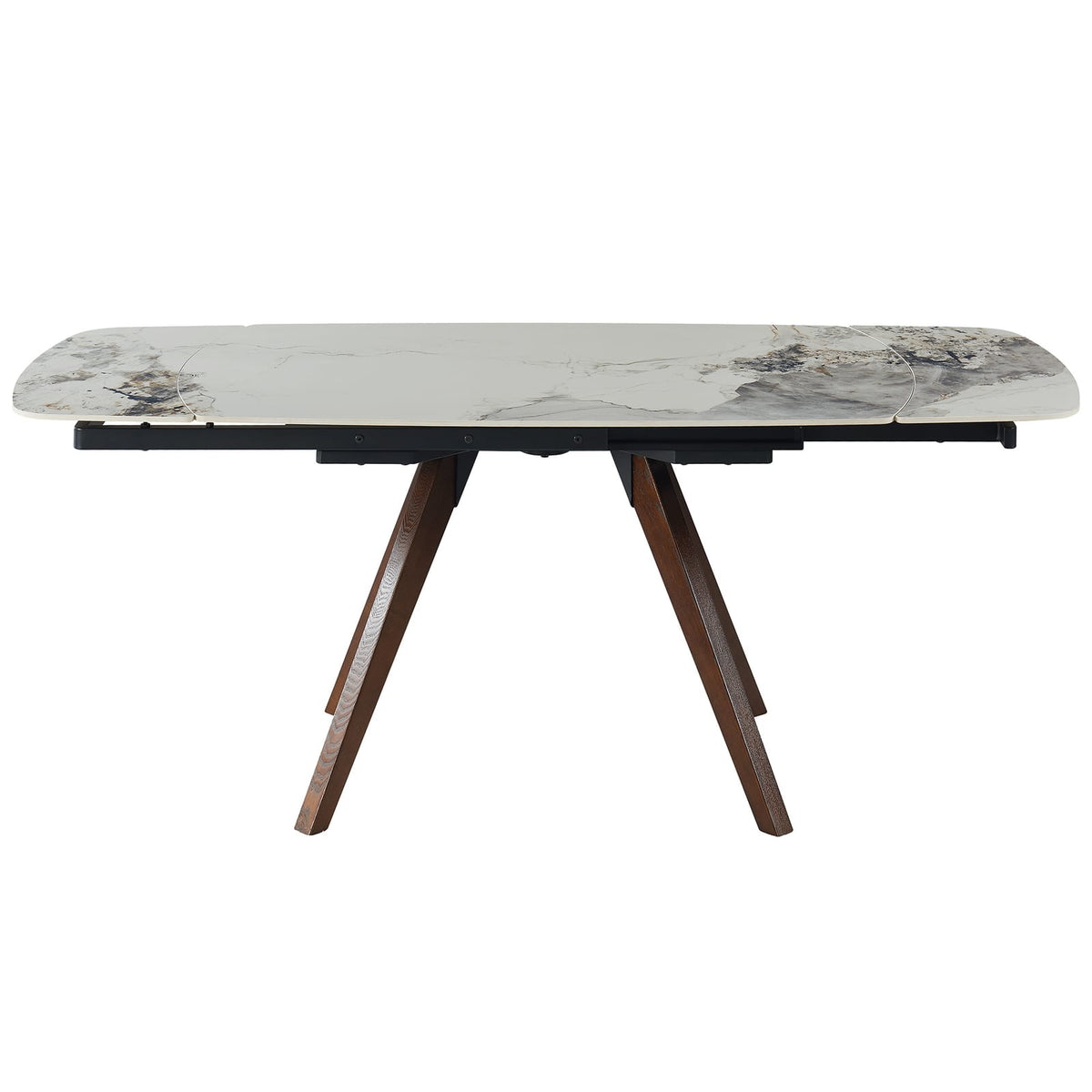Oval Solid Wood Dining Table Seats 8 Brown White