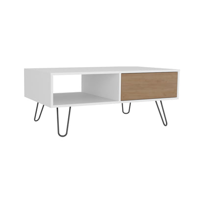 39" Wide Rectangular Coffee Table with Drawer & Shelf - Multi Color for Living Room