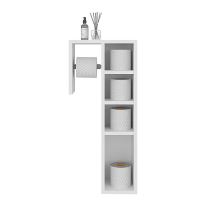 White Toilet Paper Cabinet - Freestanding Storage for Bathroom