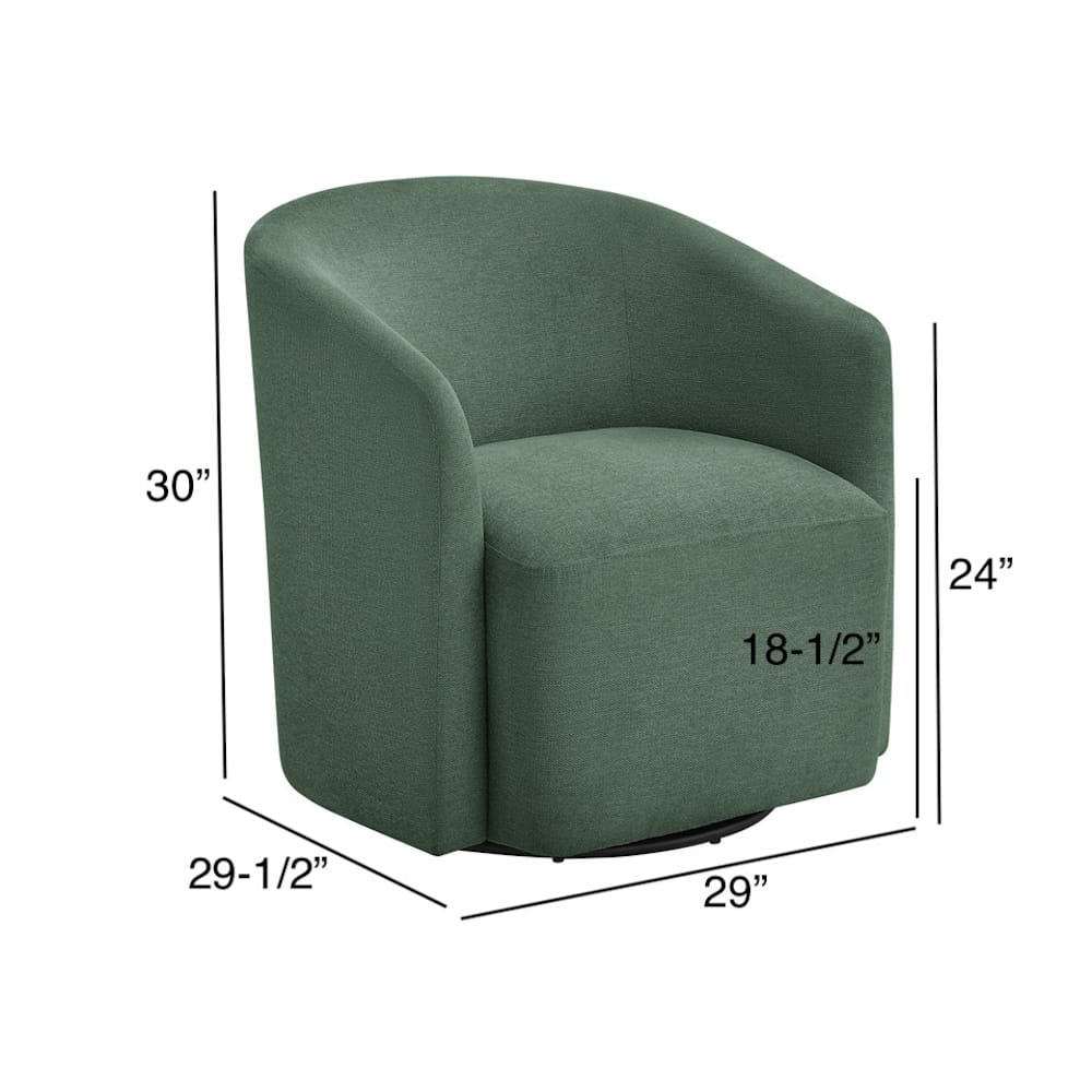 Green Swivel Barrel Accent Chair for Living Room or Guest Use