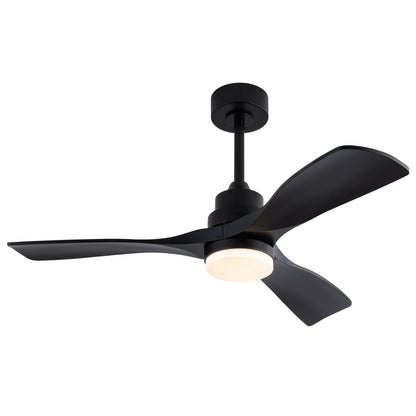 42 Inch Black Ceiling Fan with Lights & Remote - Quiet DC Motor