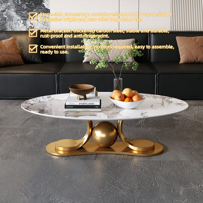 Gold Metal Coffee Table - Modern Design for Living Room