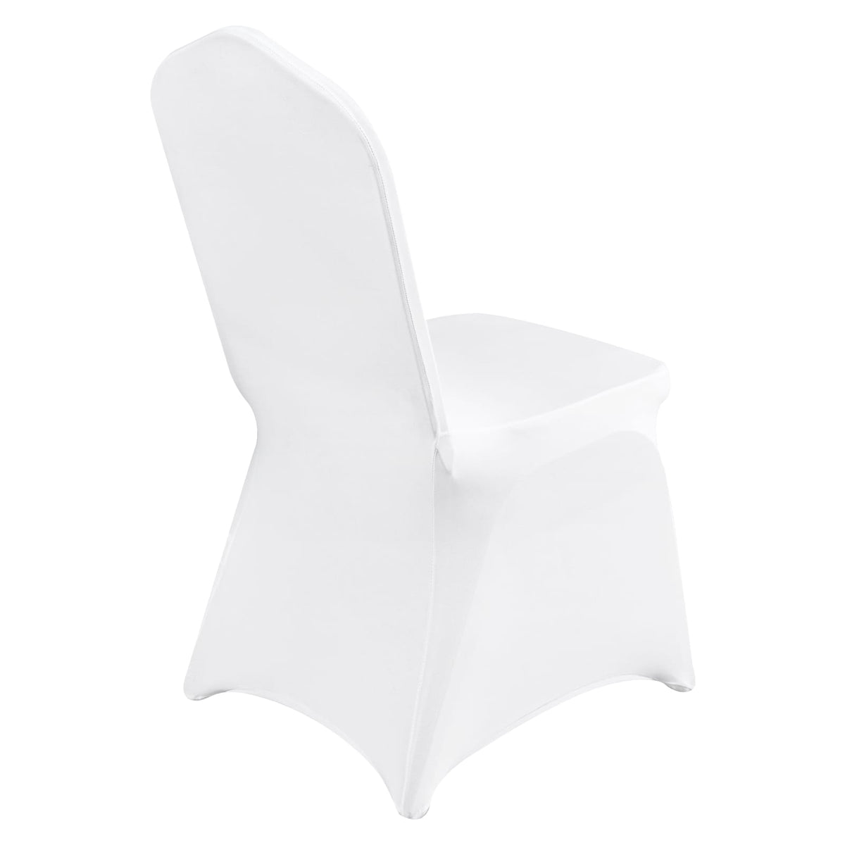 12 White Polyester Chair Covers - Spandex Folding Covers