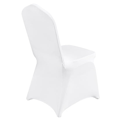 12 White Polyester Chair Covers - Spandex Folding Covers