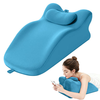 Blue Velvet Memory Foam Pillow for Ergonomic Sleep Support