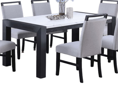 6-Piece Dining Table Set - Charcoal & White