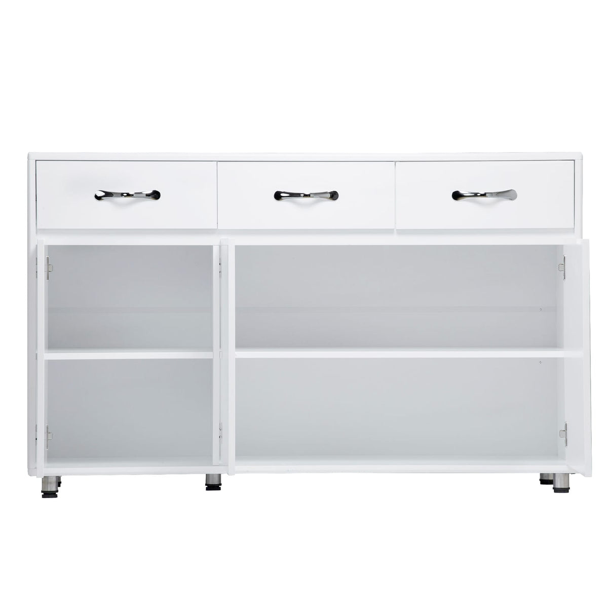 White MDF Sideboard with 3 Drawers for Dining Room Storage