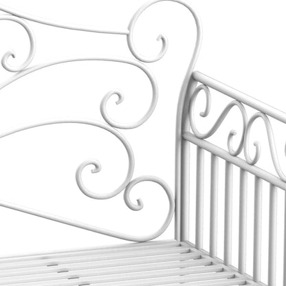 White Iron Patio Bench - Outdoor Garden Bench