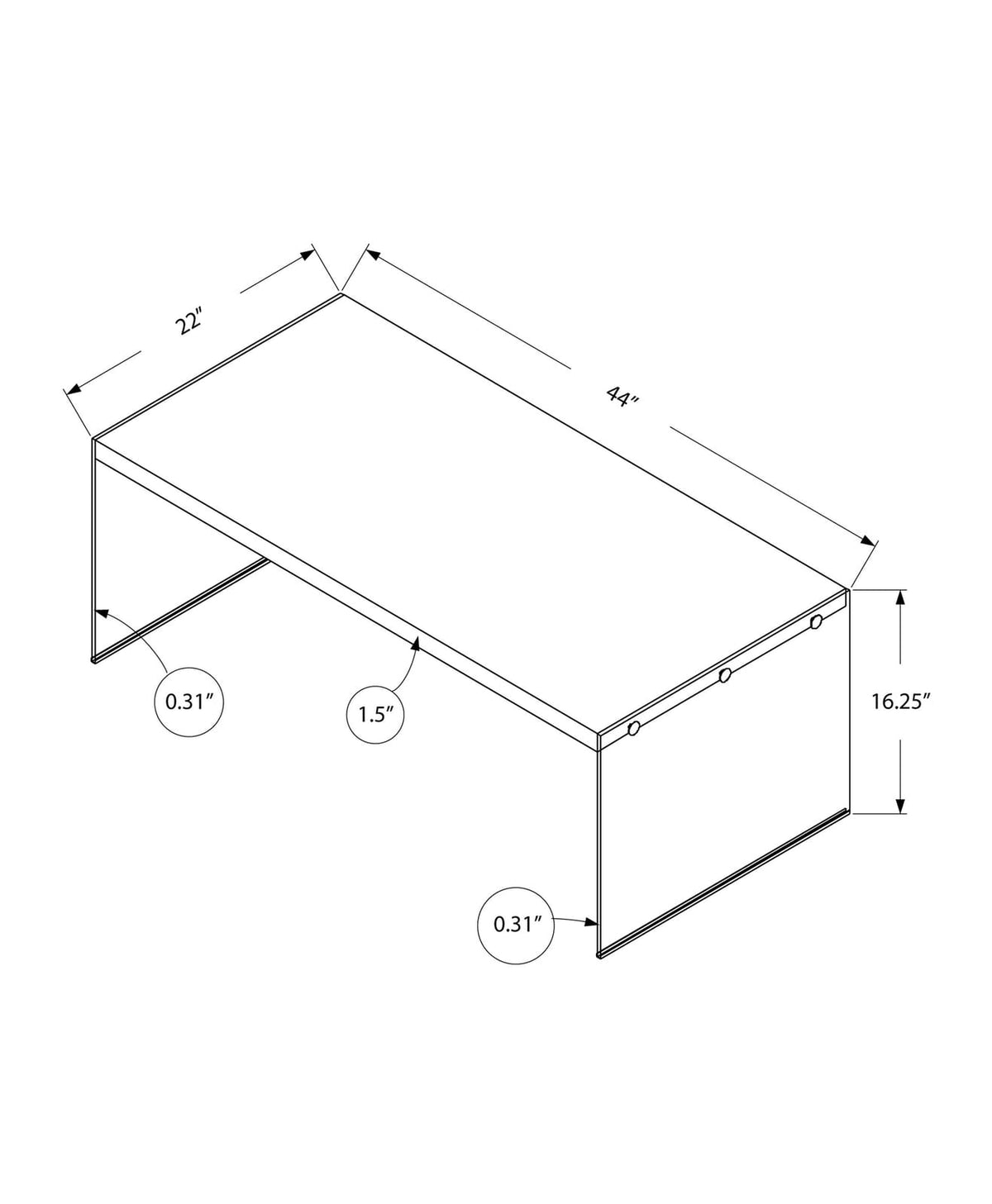 Grey Cement Coffee Table - Modern Accent Table 44"